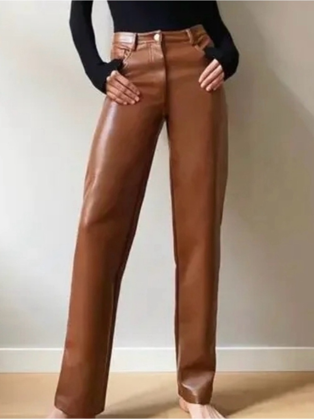 Wilfred The Melina  Pants in Brown Vegan Leather size 8